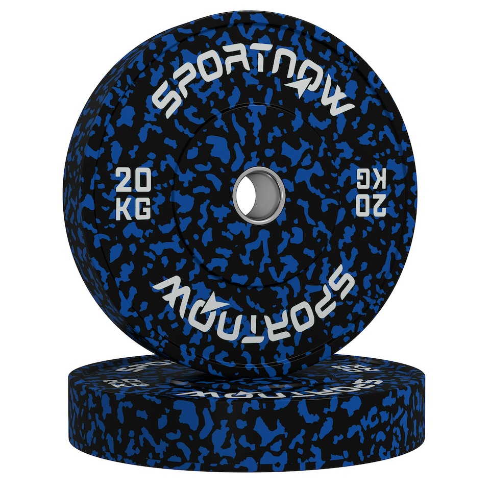 image 1 of SPORTNOW Olympic Weight Plates with 5cm Holes, for Weight Lifting, 2 x 20kg