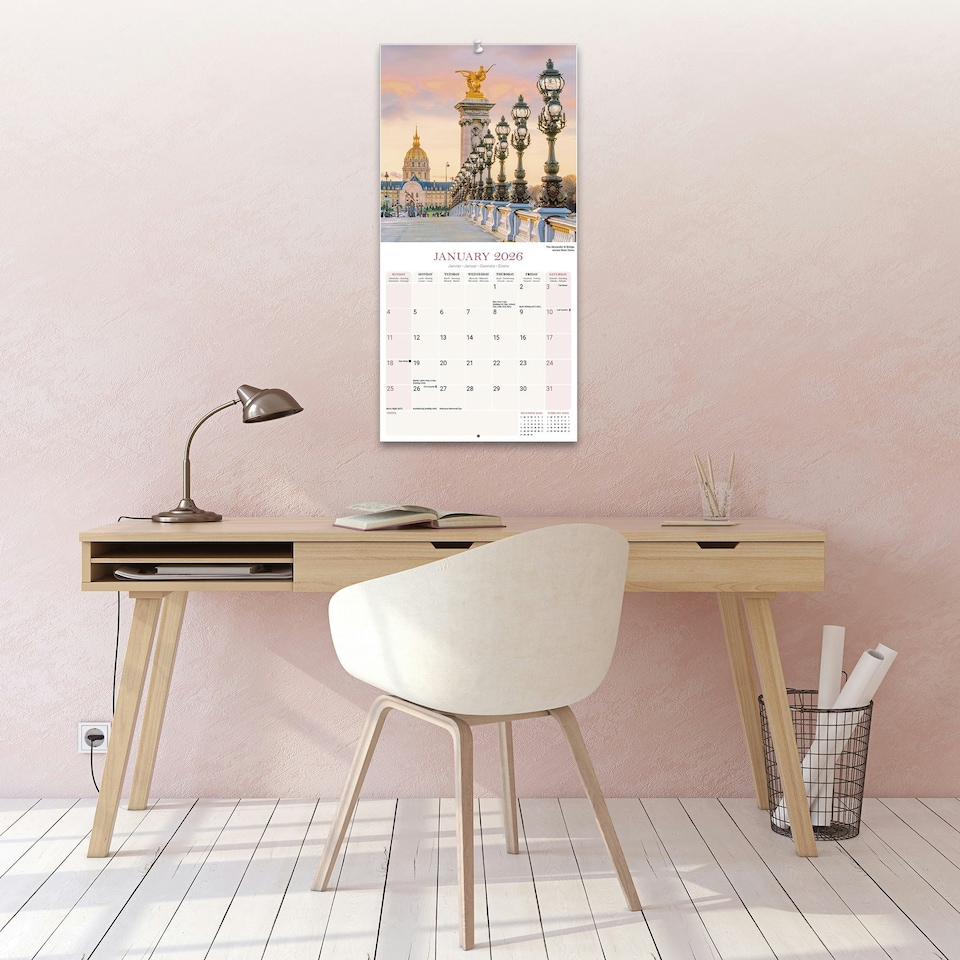 image 1 of Paris 2026 Calendar | Square Wall Calendar | Travel Gift | Plastic Free Packaging | by Avonside Publishing