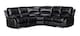 image 1 of Faux Leather Black 2C2 Manual Recliner Corner Sofa VALENCIA