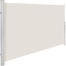Garden Privacy Screen with retractable side awning and aluminium casing | Cream | beige | 1