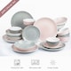 image 1 of 24pc Grey and Pink Spinwash Dinner Set