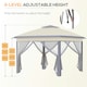 image 10 of Outsunny Pop Up Gazebo Height Adjustable Canopy Tent w/ Carrying Bag, Beige