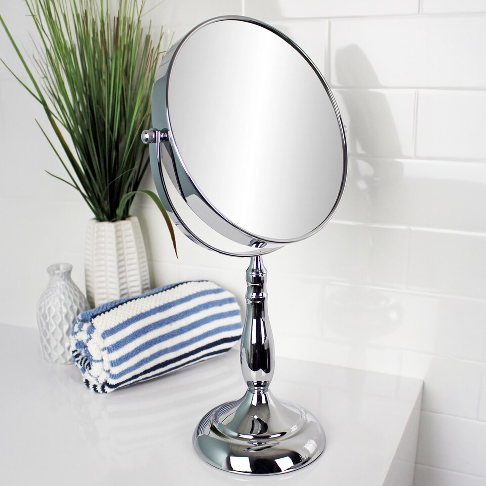 image 1 of Showerdrape Vidos 7x Magnifying Chrome Makeup Vanity Mirror | Silver | 1