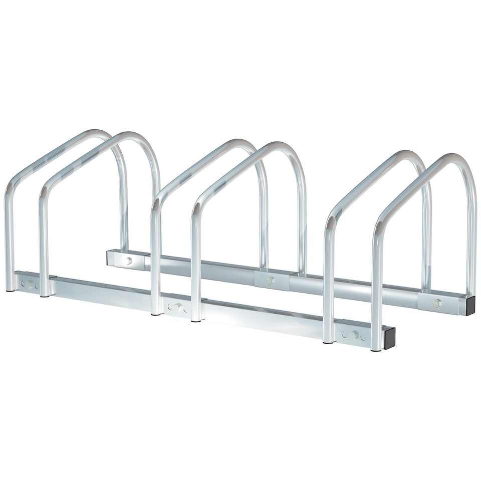 image 1 of HOMCOM Bike Parking Rack Bicycle Locking Storage Stand for 3 Cycling