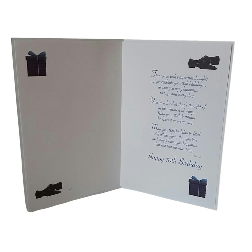 image 1 of For You Brother Happy 70th Birthday card