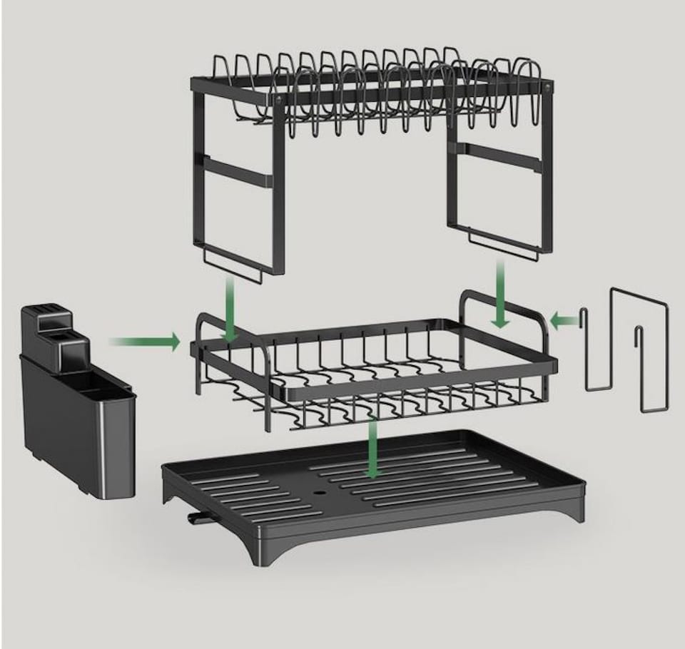 image 1 of 1pc Dish Drying Rack For Kitchen Counter Over The Sink