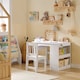 image 2 of SoBuy KMB60-W,Toddler Activity Table and Chair Set with Storage for Playroom | White | White