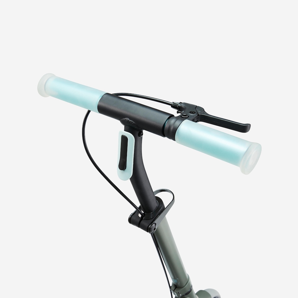 image 1 of Decathlon Kids' Scooter M900 - Khaki Green/Light Blue Accents