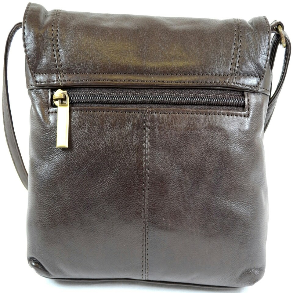image 1 of Soft Premium Leather Shoulder / Cross Body Bag Brown | Brown