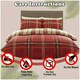 image 3 of VELVETIO Bardsley Check Printed Duvet Cover Set Reversible Polycotton Beddings Red | Double