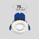 image 4 of Set of 20 Fire Rated Brushed Steel LED Bathroom Recessed Downlights | Chrome | Brushed steel plate | Large | 20