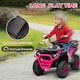 image 6 of AIYAPLAY 12V Kids Electric Ride on ATV, Battery Powered Quad Bike with 4 Suspension Wheels, Forward Reverse Function, Lights, Music, Storage Basket, for Ages 3-5 Years, Pink