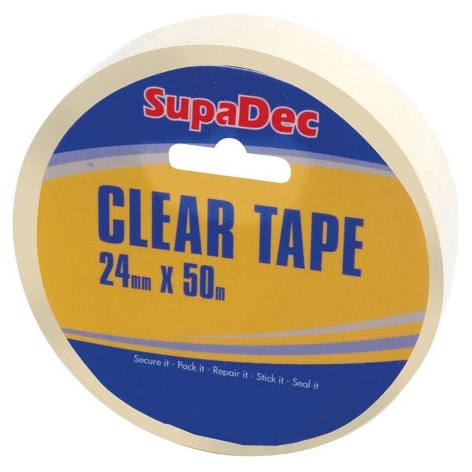 SupaDec Clear Tape - Clear - 50m x 24mm