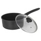 image 2 of Pressed Carbon Saucepans Casserole Pots Frying Pans Induction Soft Touch Handles | Black | Black | 16cm Milk Pan | 1