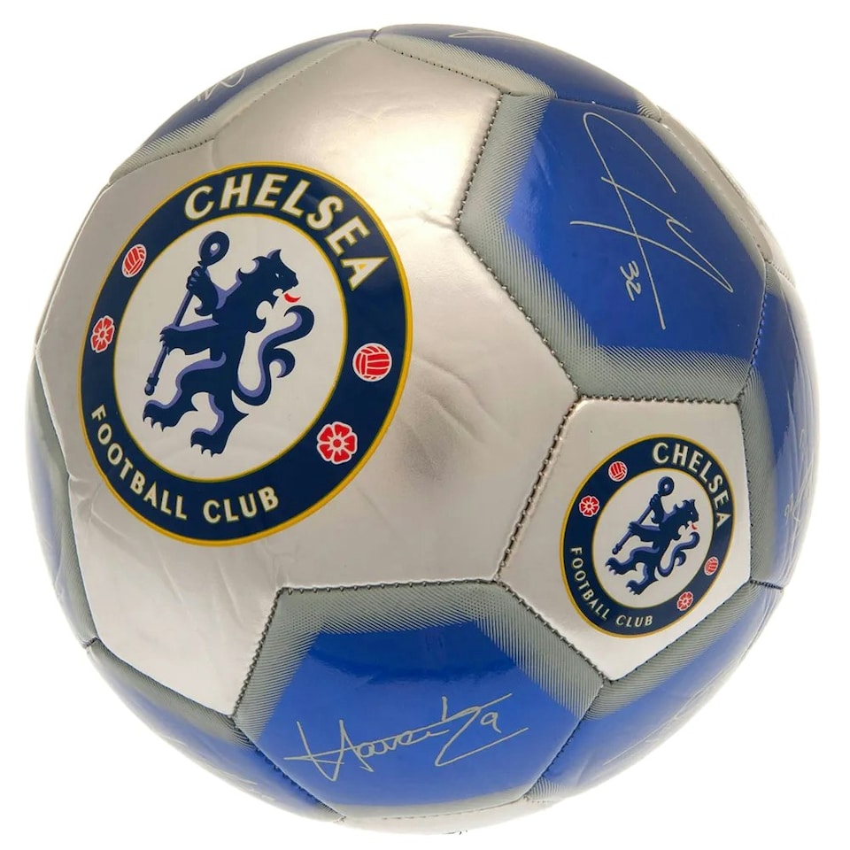 image 1 of Chelsea FC Signature 26 Panel Football - Blue/White - 5 Blue