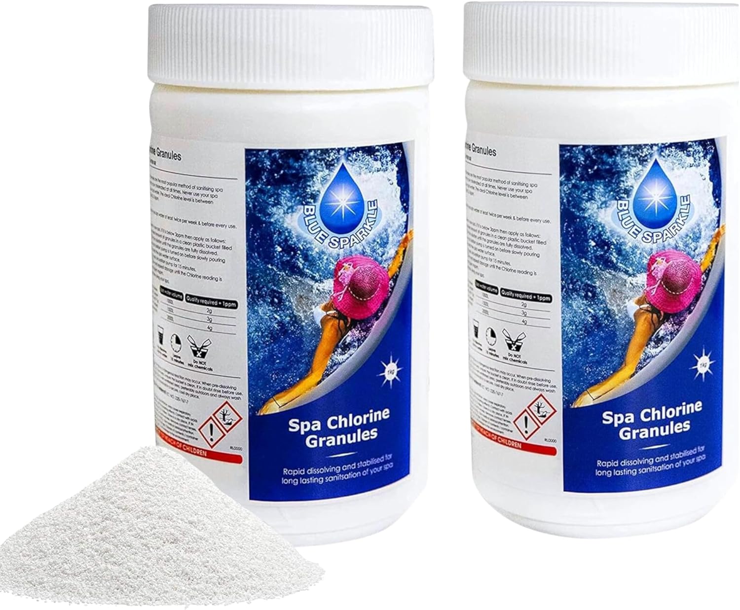 2 Kg Chlorine Granules Water Treatment for Rapid Disinfecting and Cleaning of Hot Tub Spa and Swimming Pool