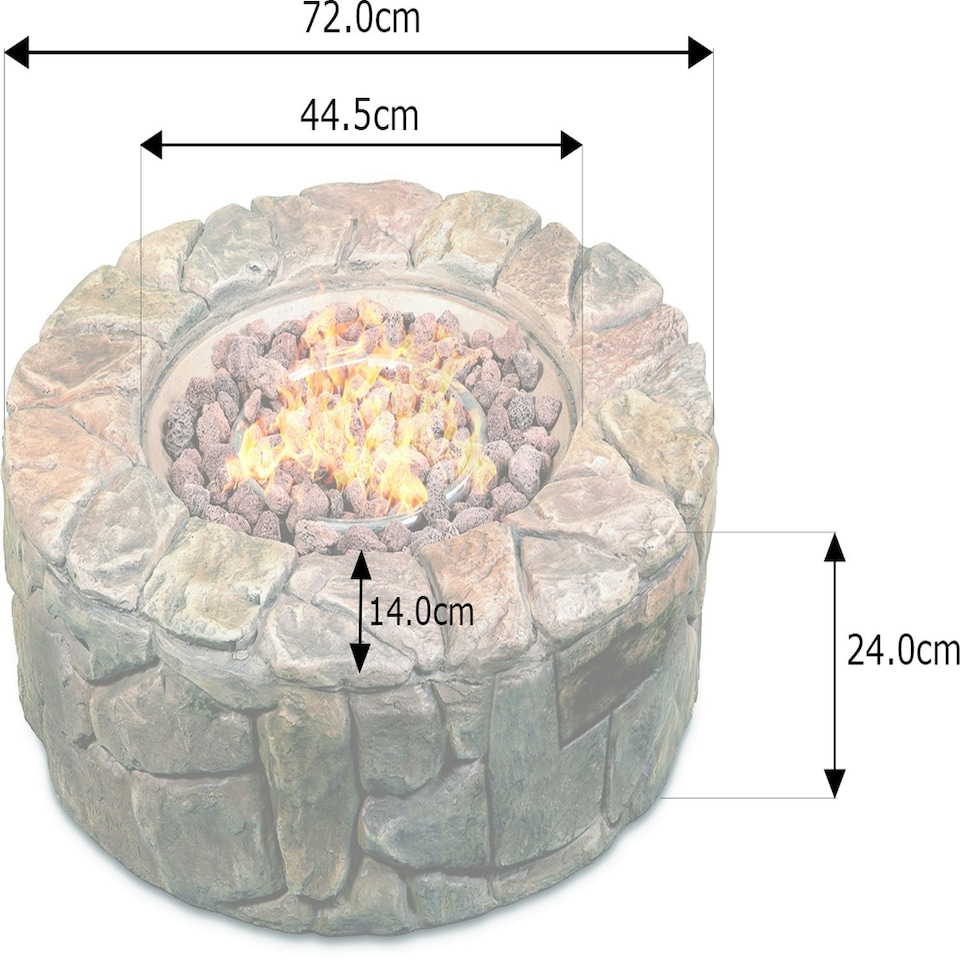 image 1 of Centurion Supports Fireology KALUYA Bronze Lavish Garden and Patio Gas Fire Pit with Eco-Stone Finish - Fully Assembled