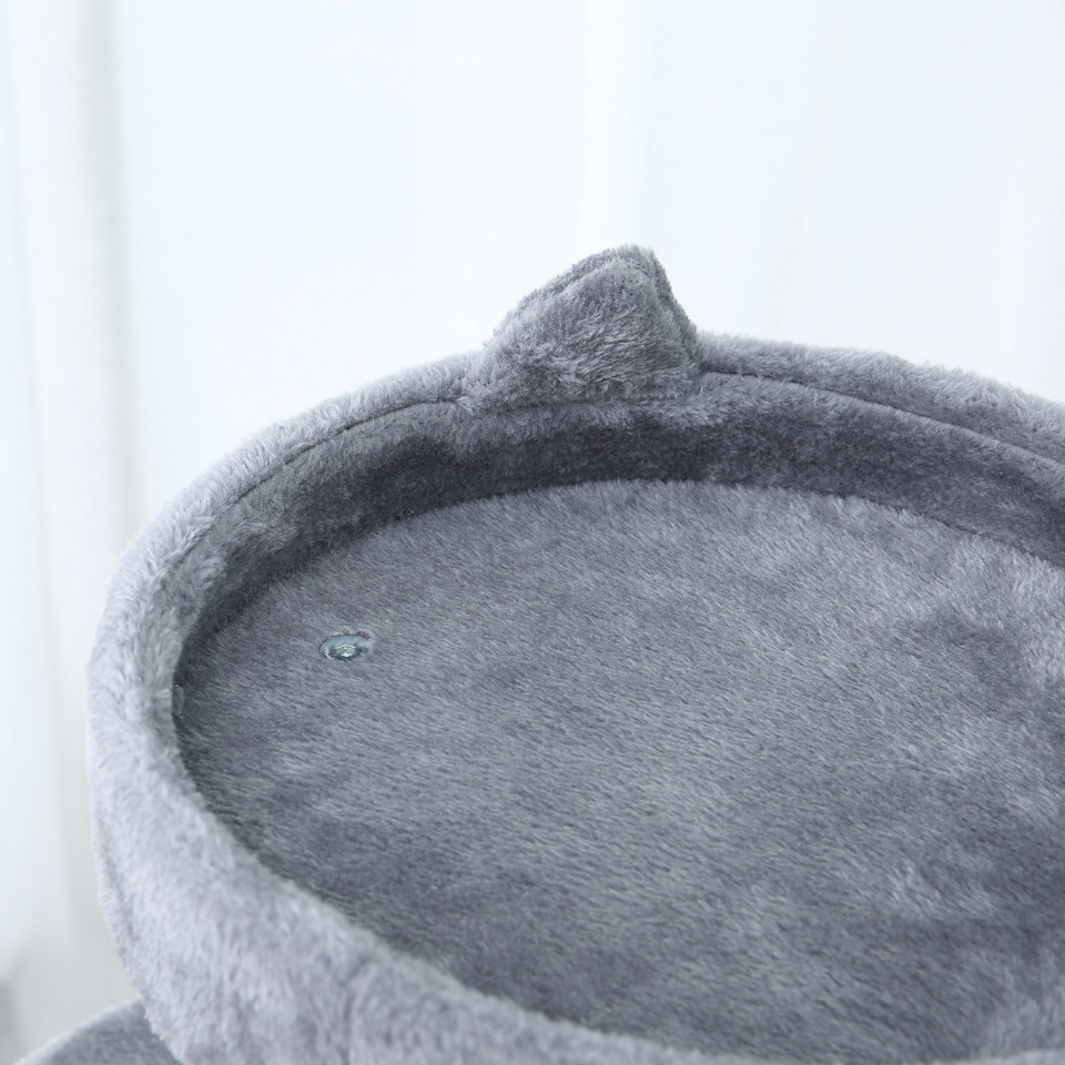 image 1 of PawHut 104cm Cat Tree Condo Tower with Scratching Post Perch Ball, Grey