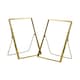 image 1 of Nicola Spring Standing Metal Photo Frames - 5" x 7" - Gold - Pack of 2 - Freestanding Picture Frame Display Frame Poster Frame Picture Display Gold | S