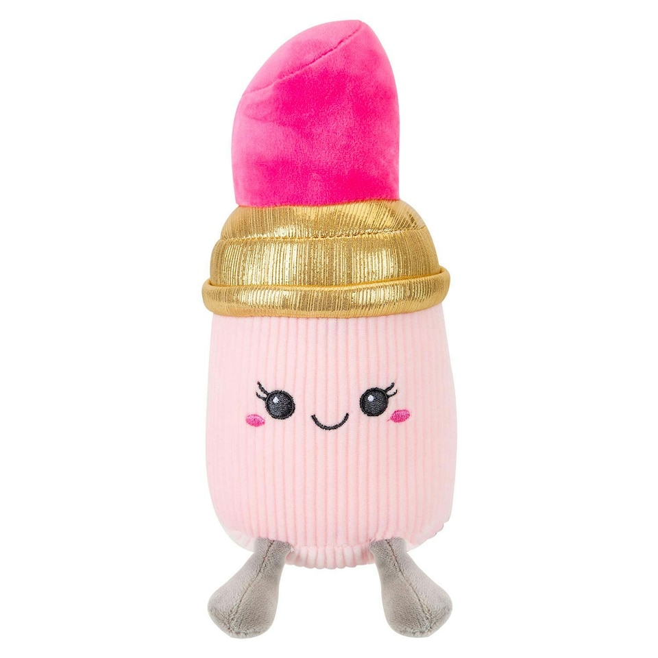 image 1 of Lipstick Soft Toy Cute Plushie Huggable Cuddly Stuffed Toy 18cm Pink