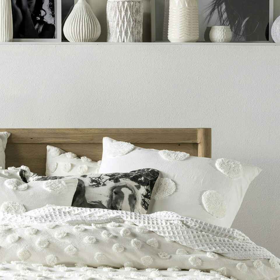 image 1 of Linen House Haze Tufted Single Duvet Cover Set