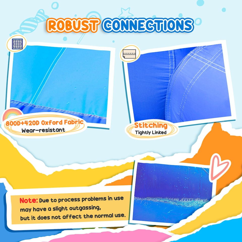 image 1 of Outsunny Kids Bouncy Castle with Double Slides Pool Trampoline with Blower