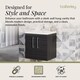 image 2 of Balterley Contemporary Bathroom Wall Hung 2 Soft-Close Door Vanity Unit & Mid-Edge Basin | Black | Charcoal Black