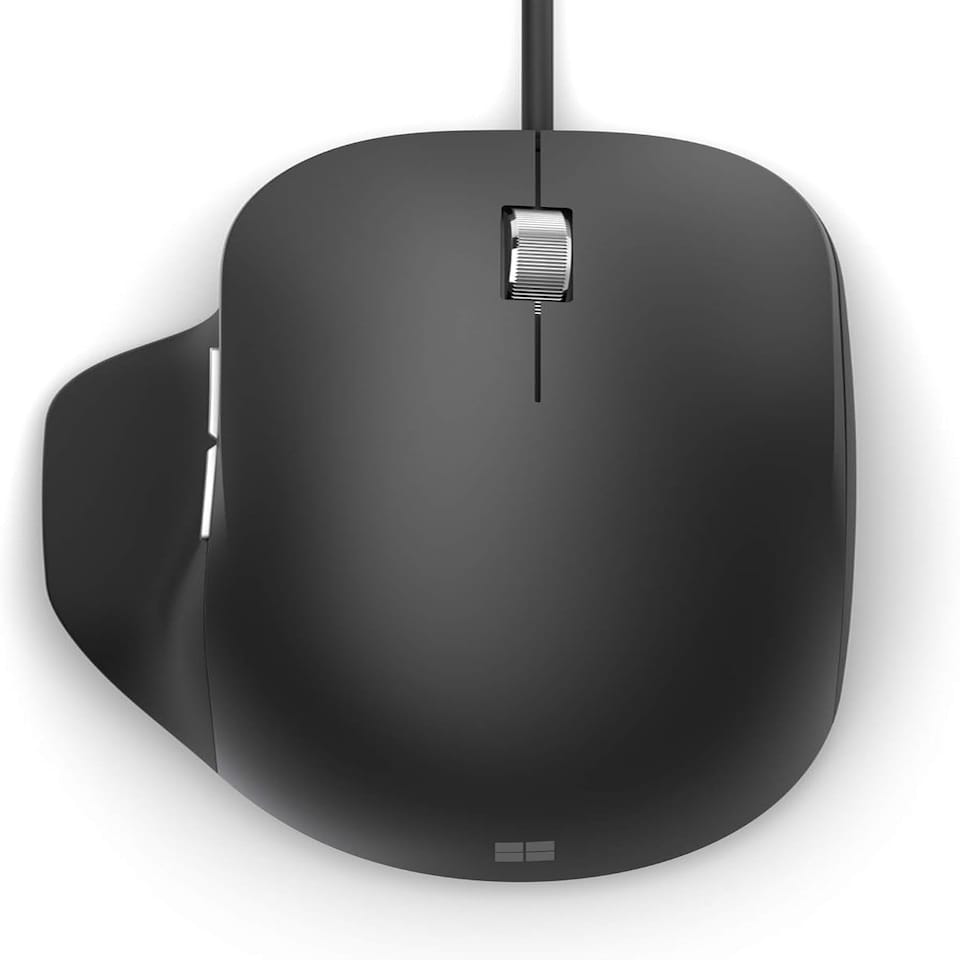 image 1 of Microsoft Ergonomic Right-hand Wired Mouse USB 2.0 Type A with BlueTrack Technology - Black RJG-000-ERGO-BLACK
