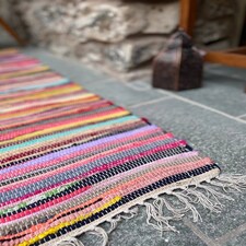 SHANTI Shabby Chic Rag Rug Multicolour Flat Weave Design (SHANTI300X400)
