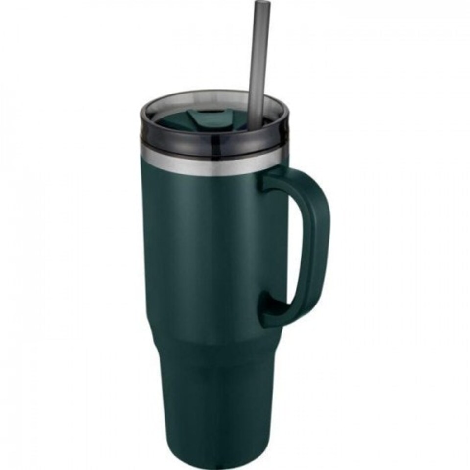 Melbourne 1200ml Mug With Straw - Green Flash - One Size