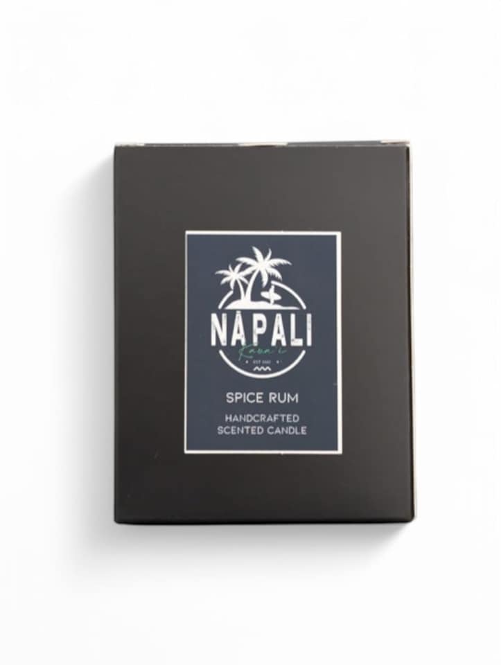 image 1 of NĀ PALI Handcrafted Hawaiian Candle | Crackling Wick | SPICE RUM | Black | One Size