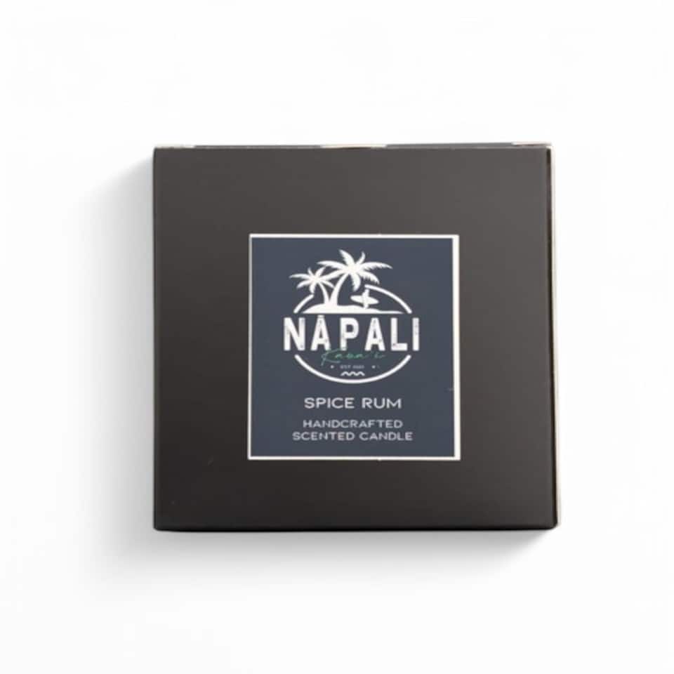 image 1 of NĀ PALI Handcrafted Hawaiian Candle | Crackling Wick | SPICE RUM Black | One Size