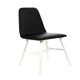 image 3 of Interiors by Premier Black Leather Effect Dining Chair with White Legs, High Quality Leather Chair, Accent Chair, Borg Chair