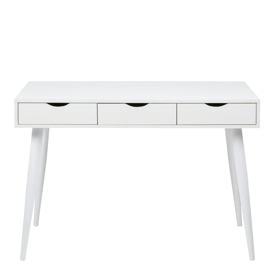 image 1 of Neptun 3 Drawer Office Desk in White