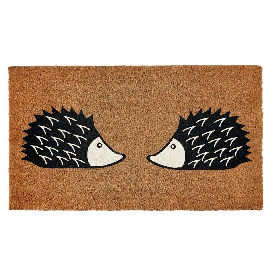 Groundsman Hedgehog Door Mat Brown Brown/Black/White 40cm x 70cm 1
