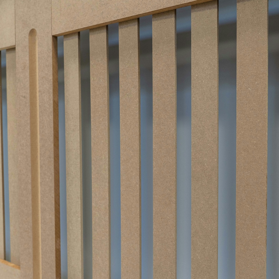 image 1 of Stylish MDF Unpainted Vertical Design Radiator Cover - Large