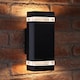 image 3 of Auraglow Outdoor Double Up & Down Wall Light - CHILTON | Black | Black/Cool White