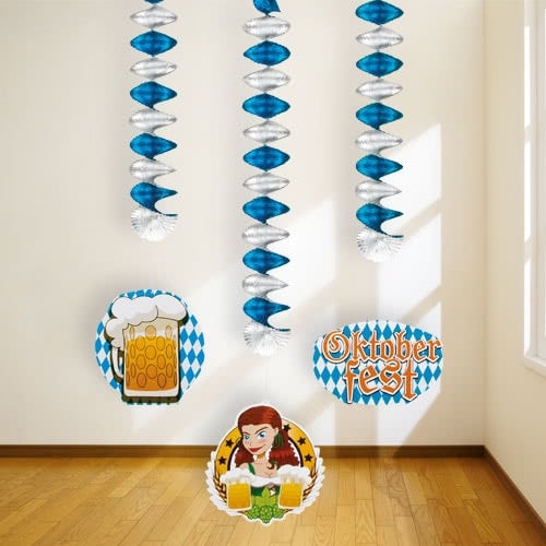 Oktoberfest Hanging Spiral Decorations - Pack of 3