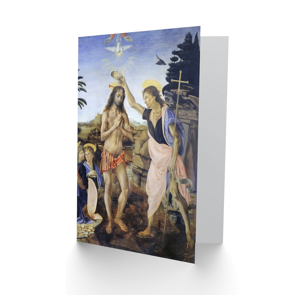 image 1 of Leonardo da Vinci Art Card Verrocchio Baptism of Christ