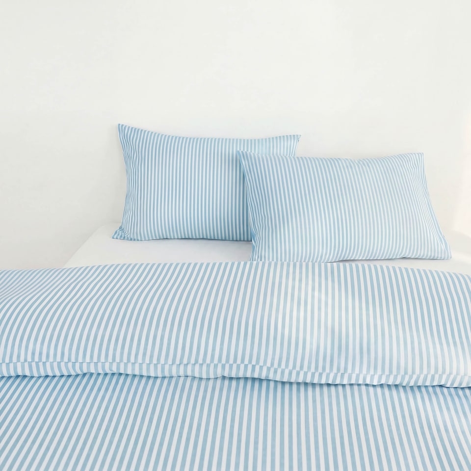 image 1 of Martex Studio Edition Blue Pinstripe Duvet Cover Set - King
