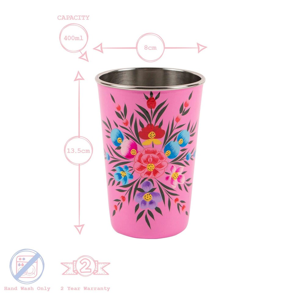 image 1 of BillyCan Picnic Tumblers - 400ml - Raspberry Pansy - Pack of 6
