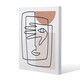 image 1 of line drawing of face and hand (Canvas Print) 101 x 77 x 4cm
