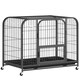 image 1 of PawHut Heavy Duty Dog Crate, Large Dog Cage with Wheels and Tray