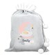 image 2 of Personalised Swan Lake Luxury Silver Grey Pom Pom Sack