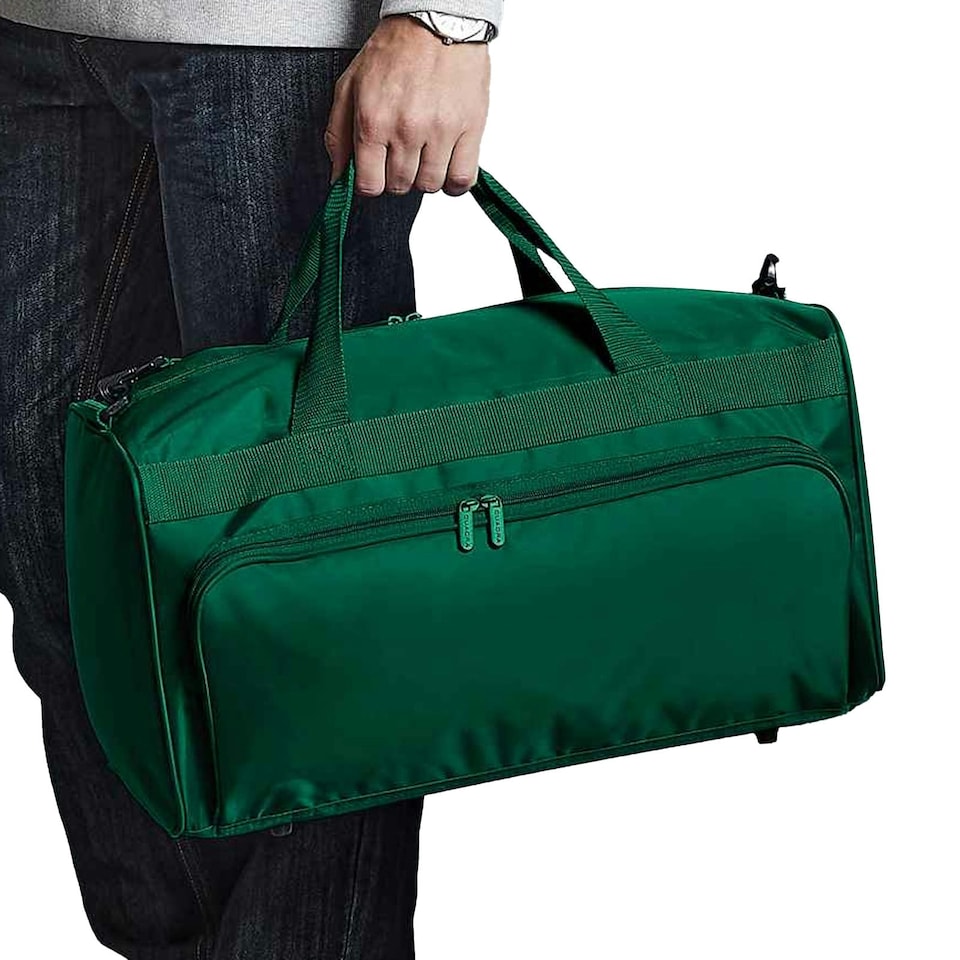 image 1 of Quadra Duffle Holdall Travel Bag (34 Litres) (Pack of 2) - Bottle Green - One Size