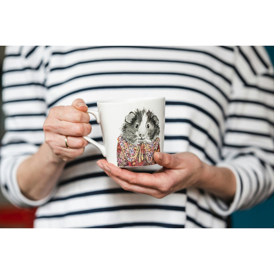 image 1 of Mikasa x Tipperleyhill Guinea Pig Print Porcelain Mug, 380ml | White