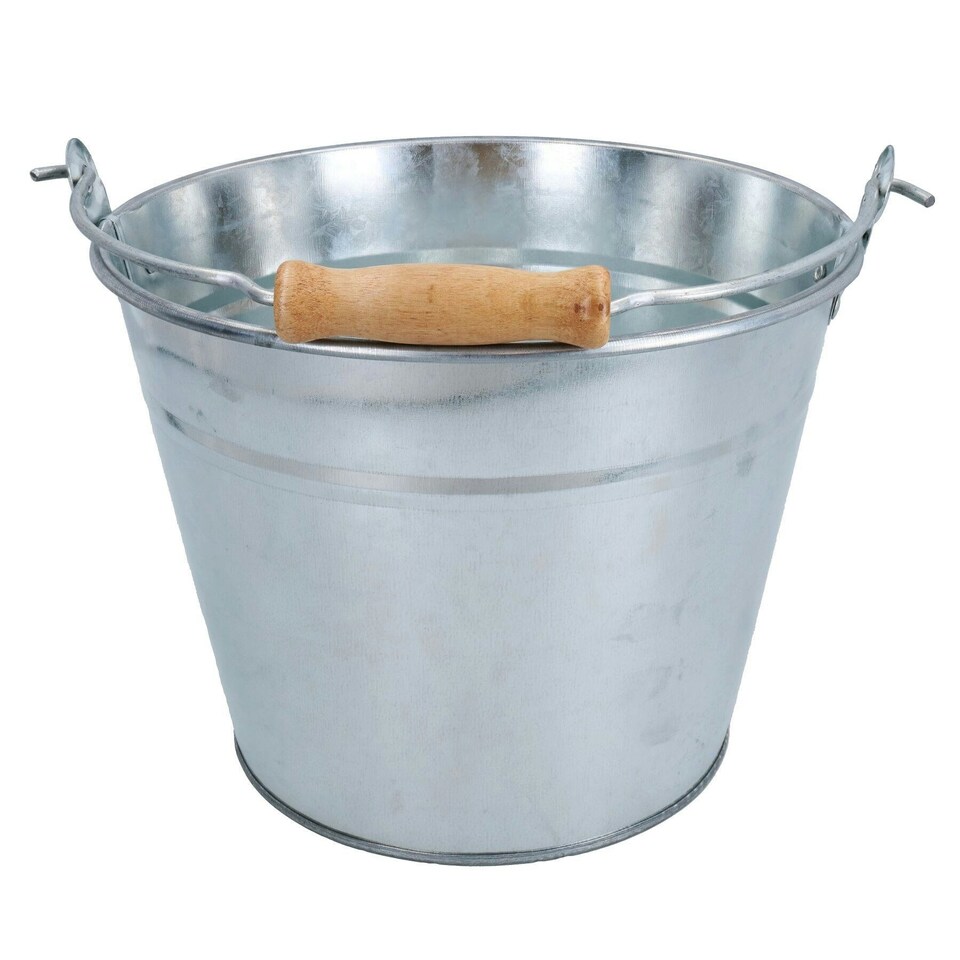image 1 of 5L Galvanised Steel Metal Bucket Pail Water Coal Greenhouse Garden Plants 2PK