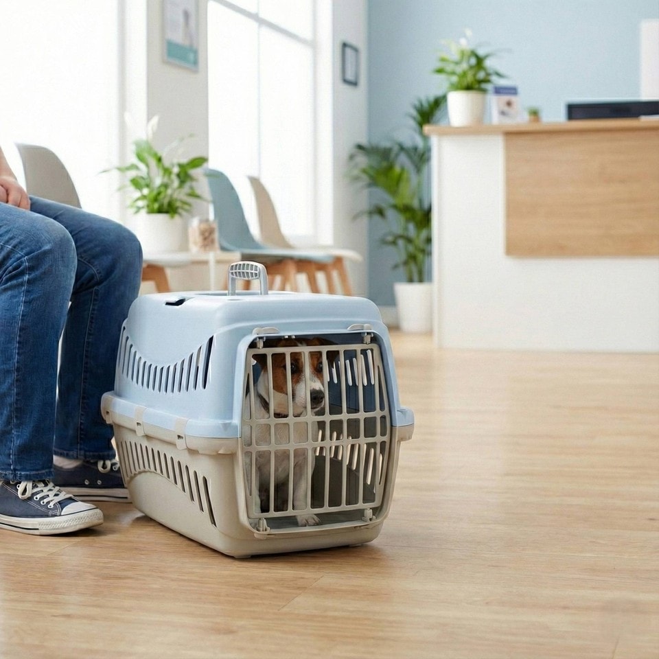 image 1 of Transportini Pet Carrier Travel Crate Cat Dog Cage Portable Box Pastel | Blue | Pastel Blue | Medium | 1