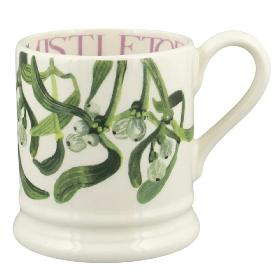image 1 of Mug: 1 x 300ml Emma Bridgewater Mistletoe Half Pint Mug, Ceramic White