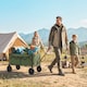 image 2 of Outsunny 95L Foldable Festival Trolley on Wheels, Dark Green | Green | Black | 103L x 46.5W x 97H cm